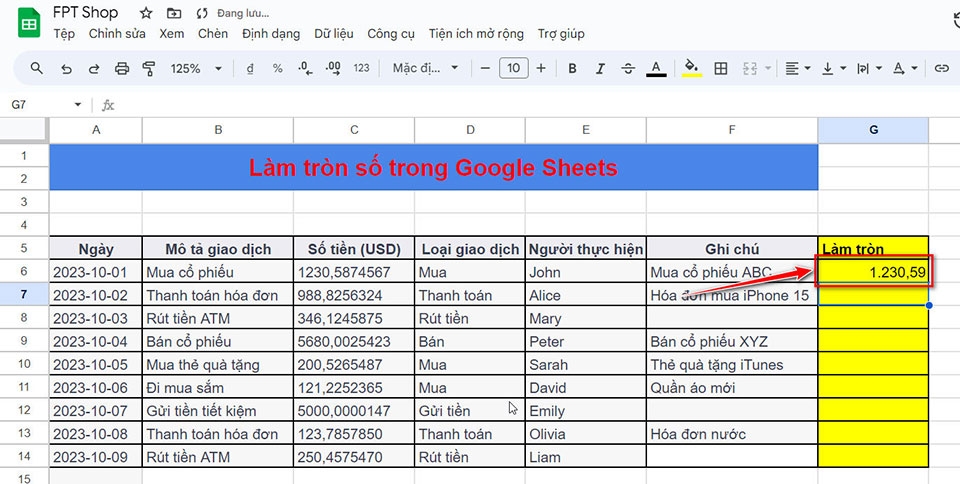 Bí quyết làm tròn số trong Google Sheets - Ảnh 04