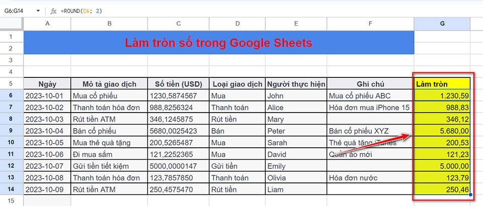 Bí quyết làm tròn số trong Google Sheets - Ảnh 05
