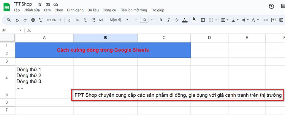 Cách xuống dòng trong Google Sheets - Ảnh 05