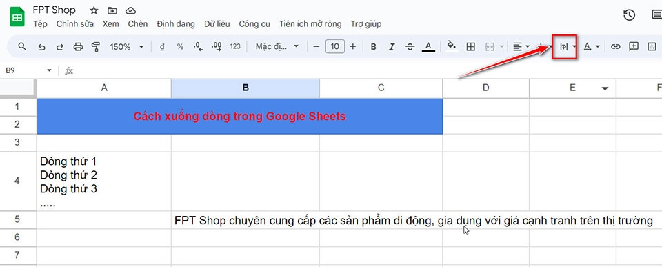 Cách xuống dòng trong Google Sheets - Ảnh 06