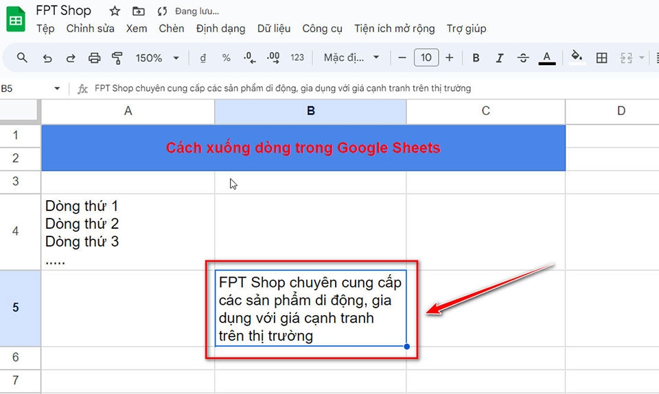 Cách xuống dòng trong Google Sheets - Ảnh 08