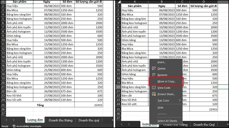 Cách lưu 1 sheet trong excel thành file riêng nhanh chóng và dễ dàng
