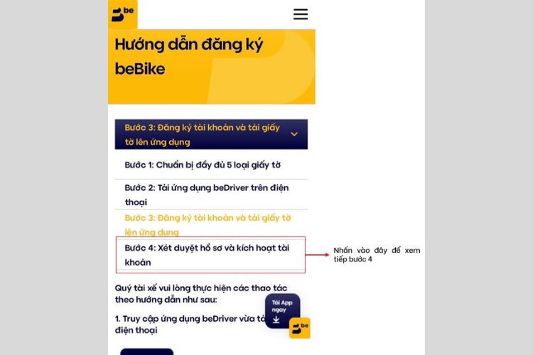 Cách đăng ký chạy Be online, nhanh chóng 1