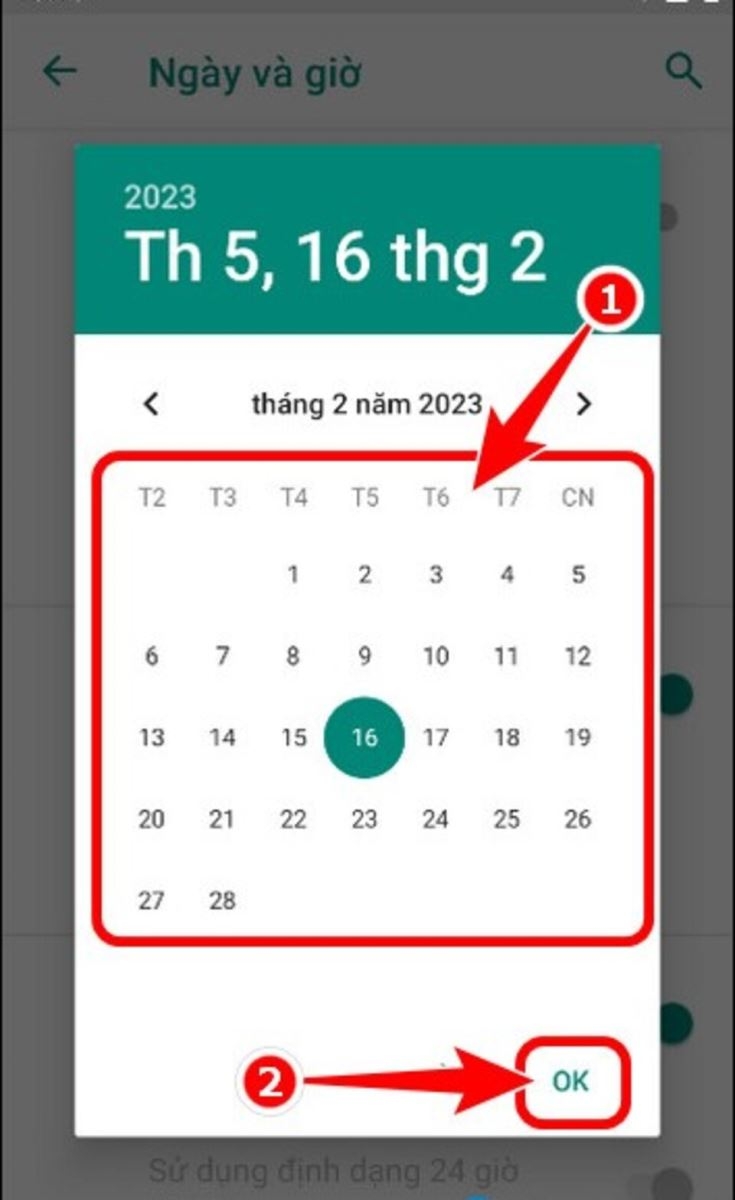 Chỉnh sửa thời gian lên trước 1 tháng so với hiện tại
