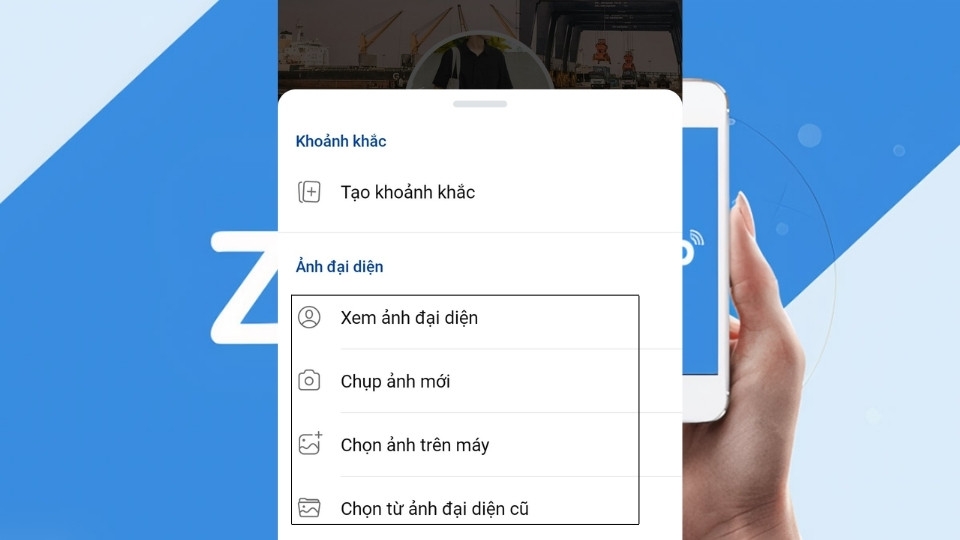 Chọn cách để tải ảnh lên và chọn ảnh bạn muốn đặt làm ảnh đại diện thay thế