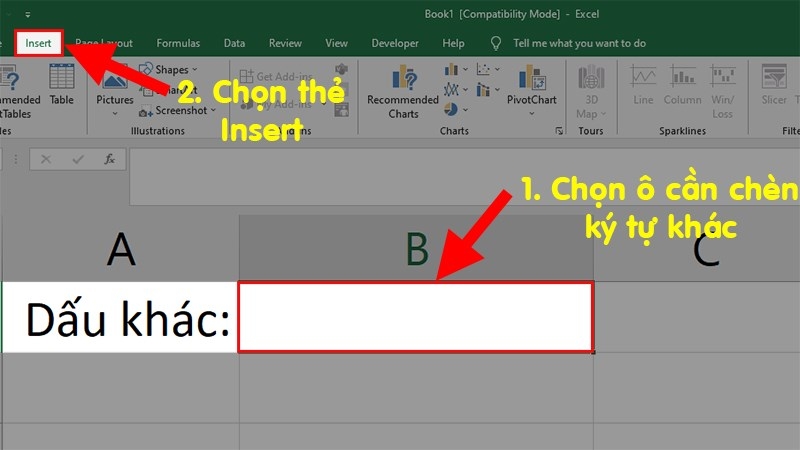 dấu khác trong excel 1