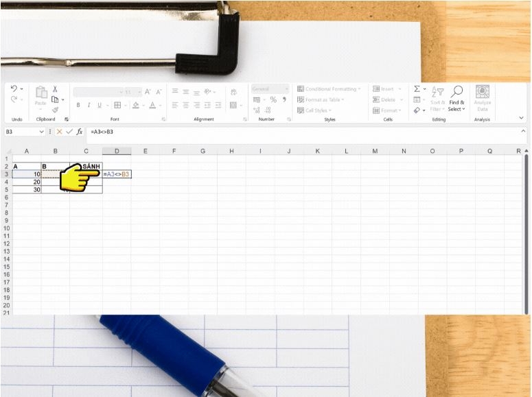dấu khác trong excel 8