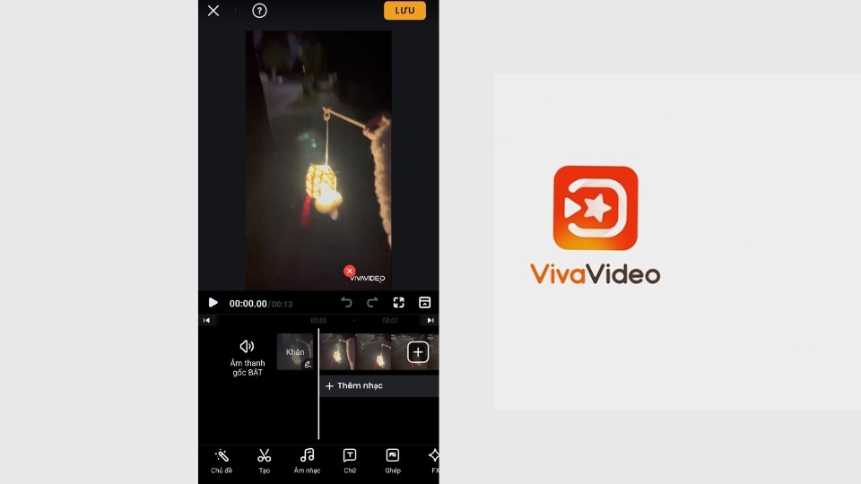 sử dụng các tính năng của ứng dụng để biên tập ghép video