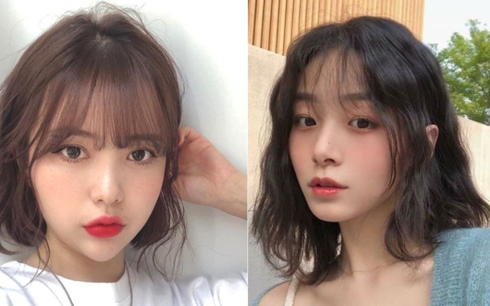 Mẫu tóc xoăn ngắn kết hợp mái thưa nhẹ nhàng, trong sáng