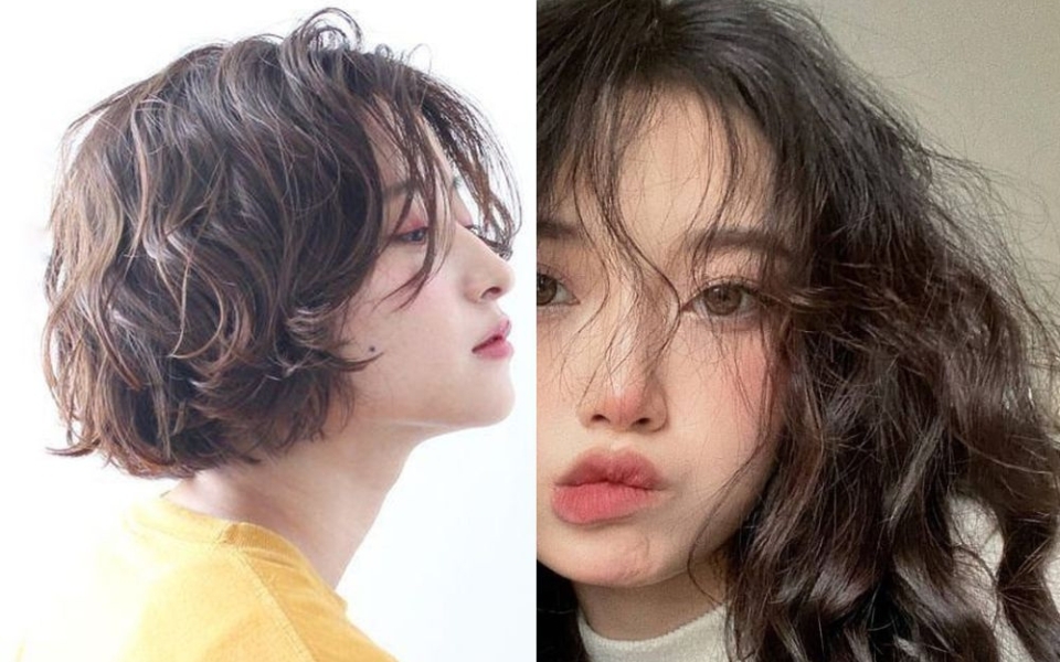 Mẫu tóc ngắn uốn xoăn rối nhẹ nhàng, tự nhiên