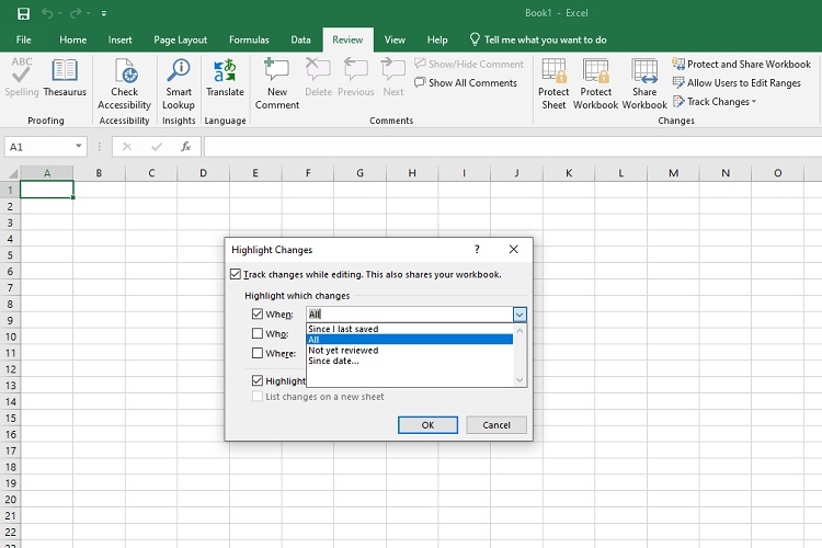 Chọn thời điểm muốn theo dõi các thay đổi