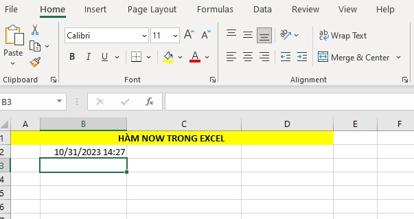 hàm NOW trong excel 03