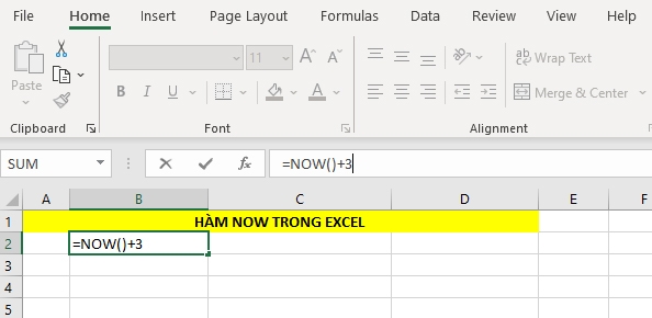 hàm NOW trong excel 04
