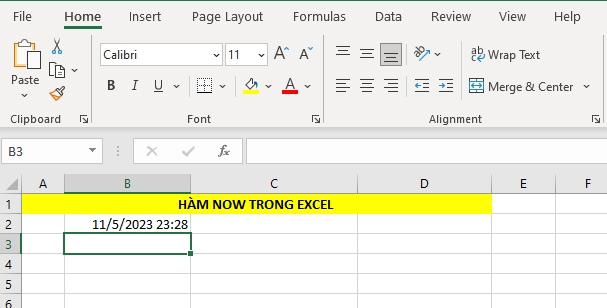 hàm NOW trong excel 05