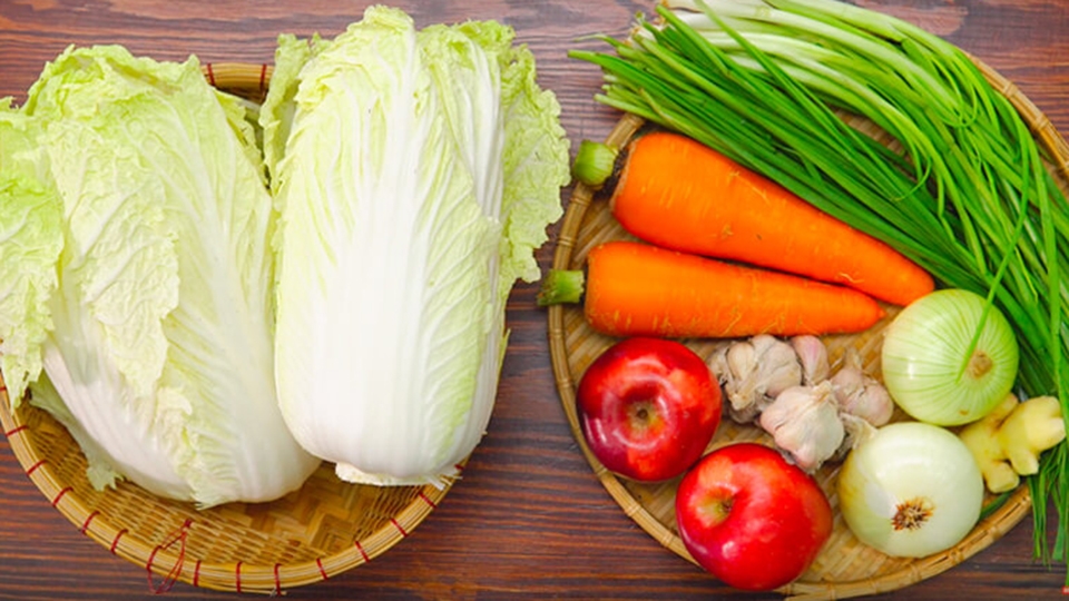 Nguyên liệu cần có để làm kim chi