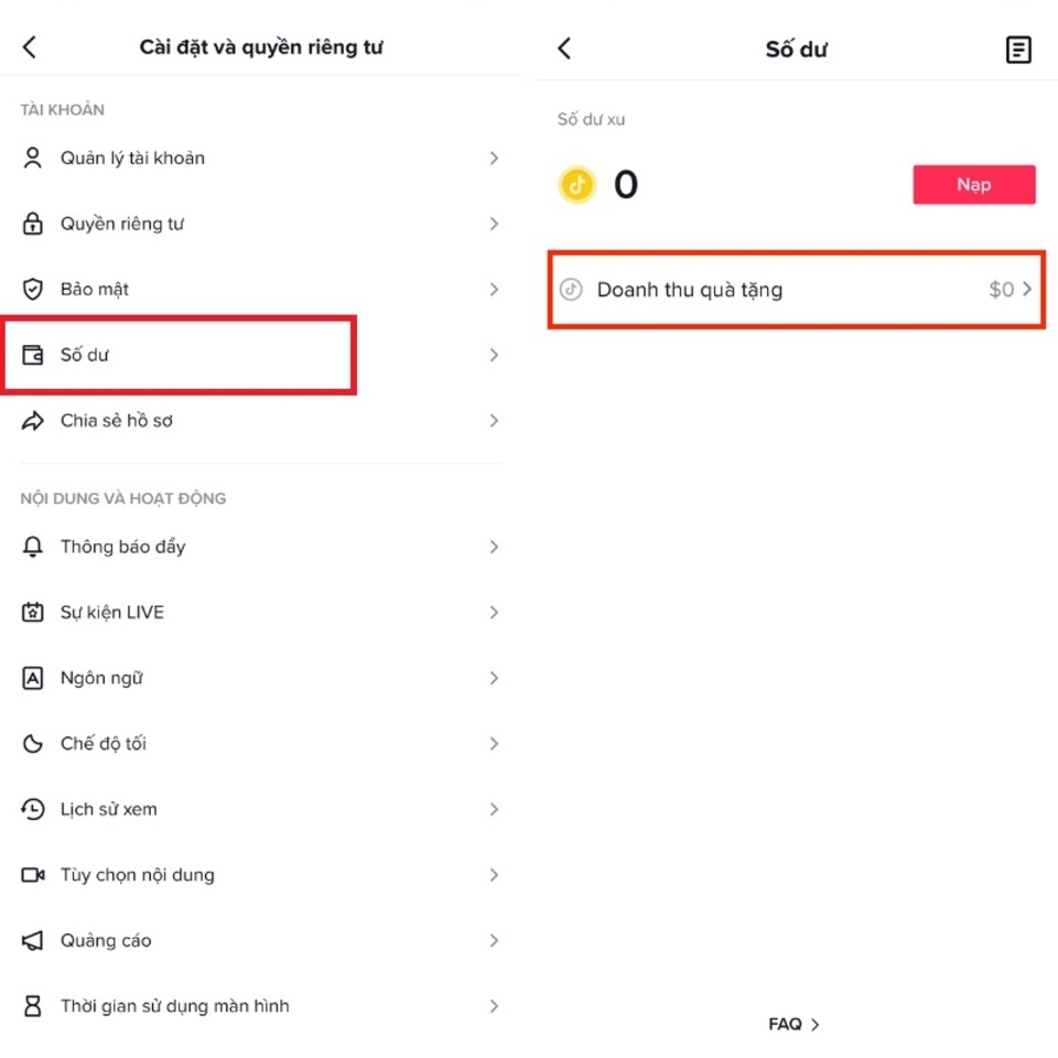 Cách rút tiền quà tặng từ TikTok