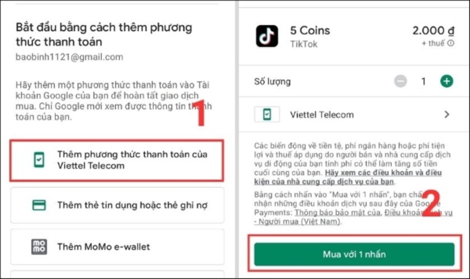 Lựa chọn phương thức thanh toán
