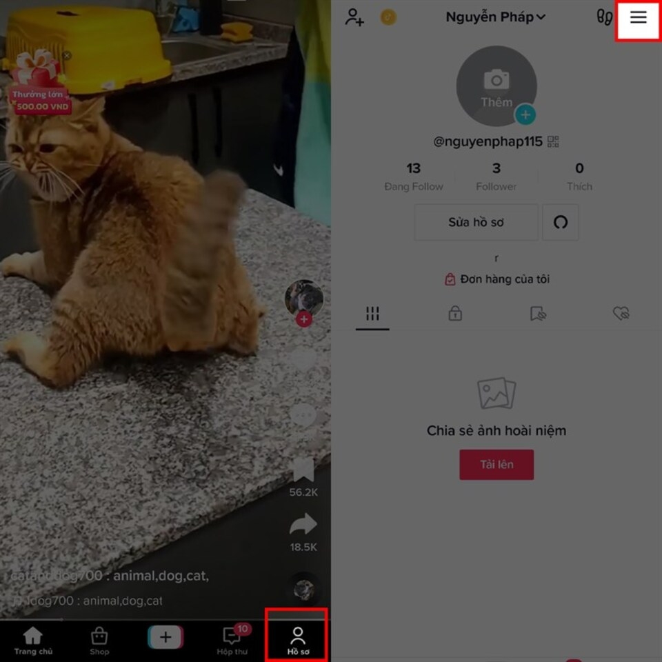 Cách bật tính năng nhận quà trên TikTok