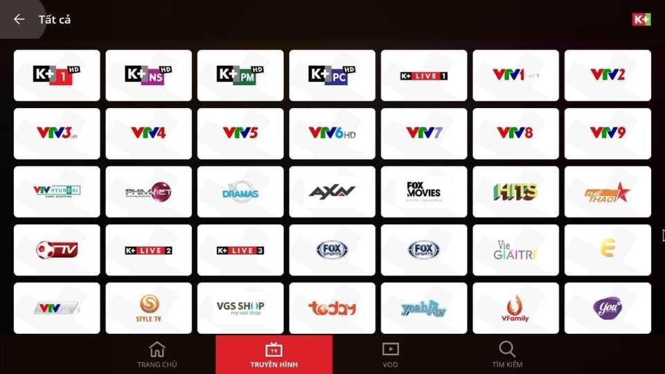 Ứng dụng này nổi tiếng là một chuỗi kênh phát sóng các chương trình về bóng đá nên K+ Live TV & VOD chắc chắn sẽ là một ứng dụng đem lại được cho bạn rất nhiều trải nghiệm vô cùng tuyệt vời