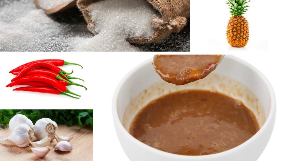 nguyên liệu làm nước mắm nêm, thơm, ớt