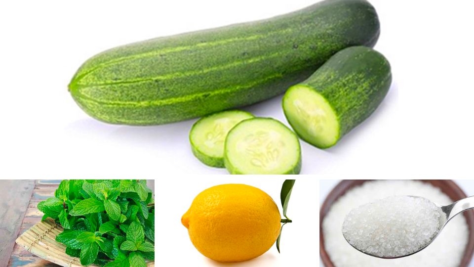 nguyên liệu làm nước ép dưa leo và bạc hà