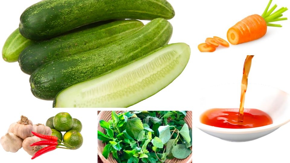 nguyên liệu làm dưa chuột muối xổi