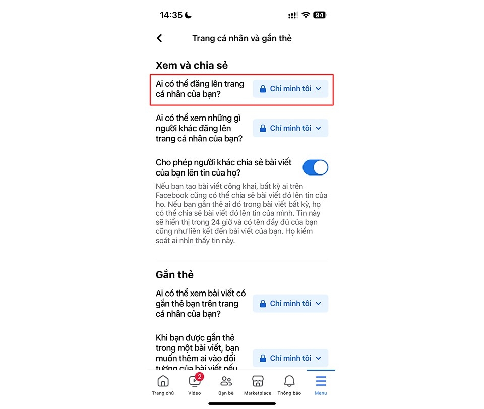 Cách chặn tag trên Facebook 04