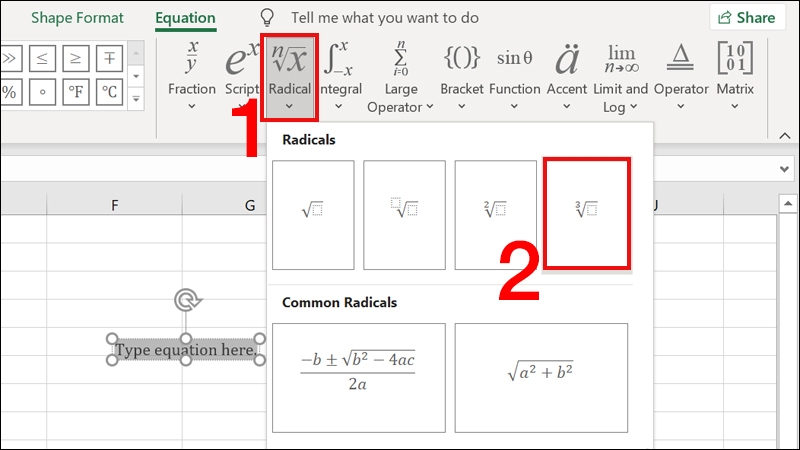 Đây là ký hiệu căn bậc 3 trong Excel