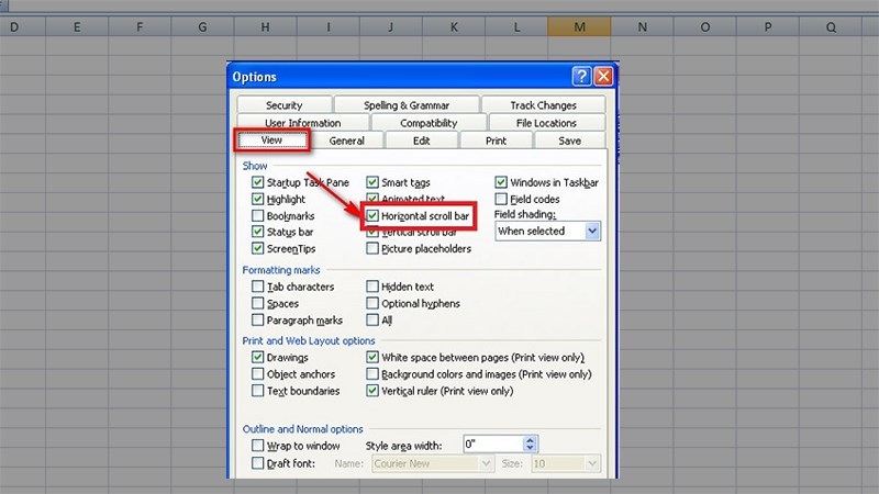 Cách hiện thanh Scroll trong Excel cực nhanh 07