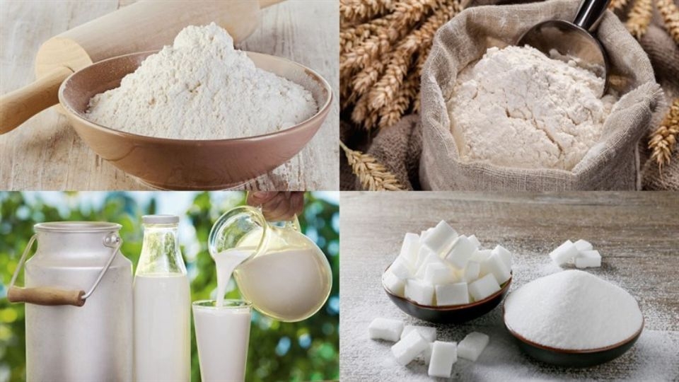 Nguyên liệu làm bánh sữa tươi nướng cho 6 người