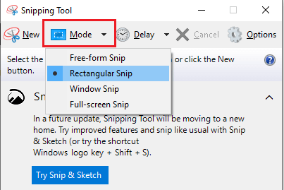 Cách chụp màn hình máy tính bằng Snipping Tool