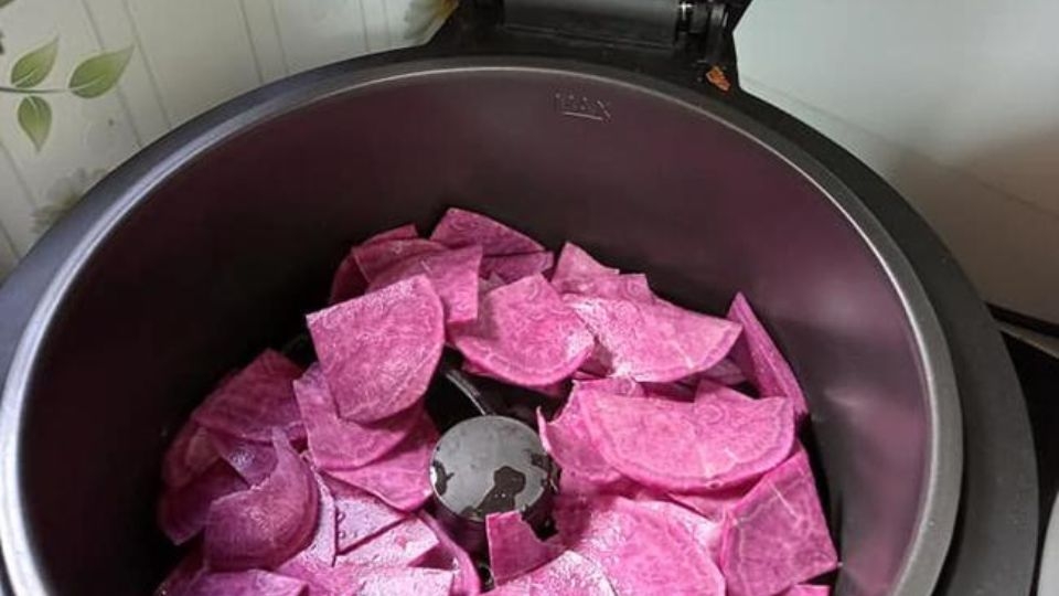 Nướng khoai lang tím