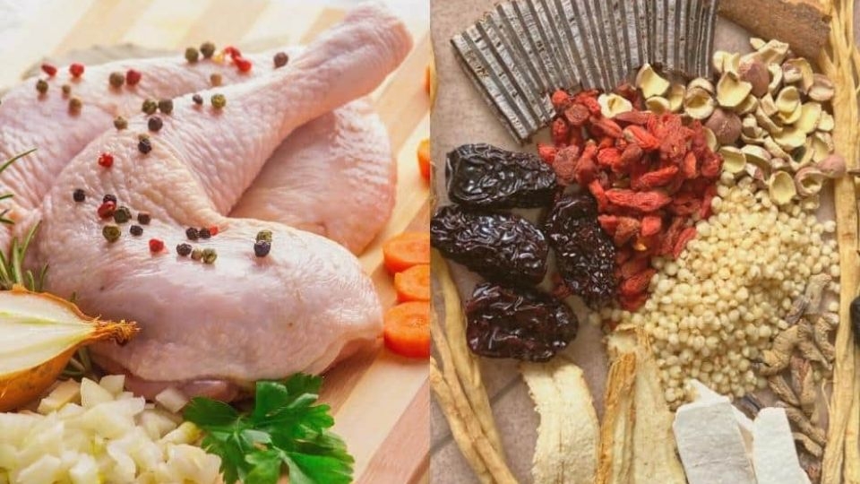 Nguyên liệu làm vịt tiềm thuốc bắc cho 3 người