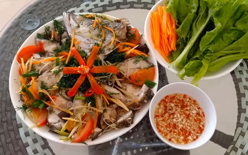 Cá vược hấp bia