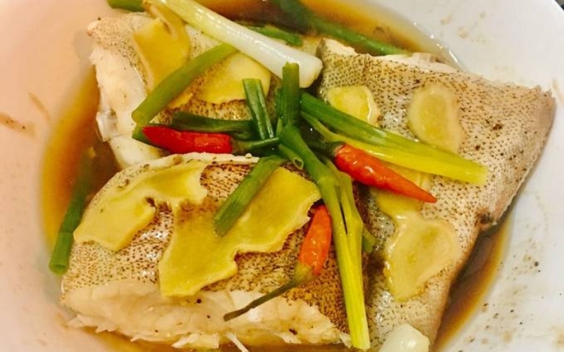 Cá mú hấp gừng