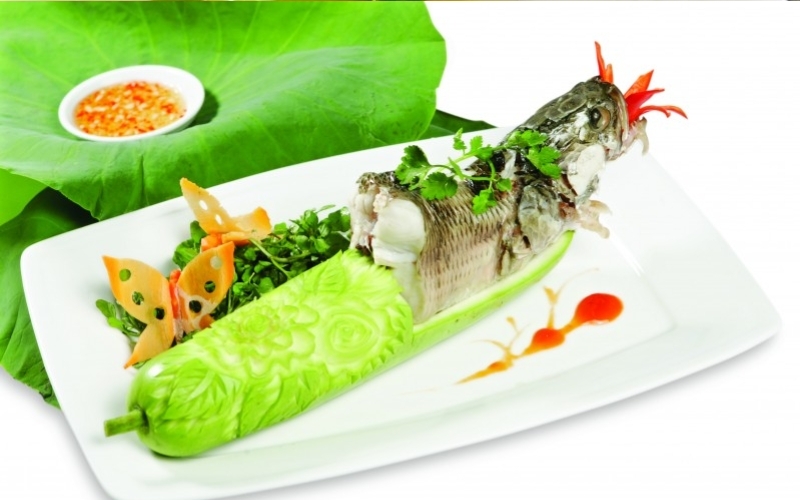 Cá lóc hấp bầu