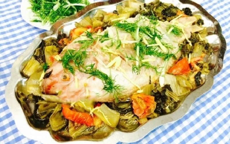 Cá diêu hồng hấp dưa