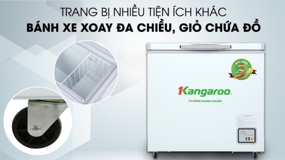 Tủ đông của hãng Kangaroo có thể giảm thiểu được rất tốt tình trạng xuất hiện mùi hôi từ thực phẩm nhờ được tích hợp công nghệ tân tiến Nano Silver