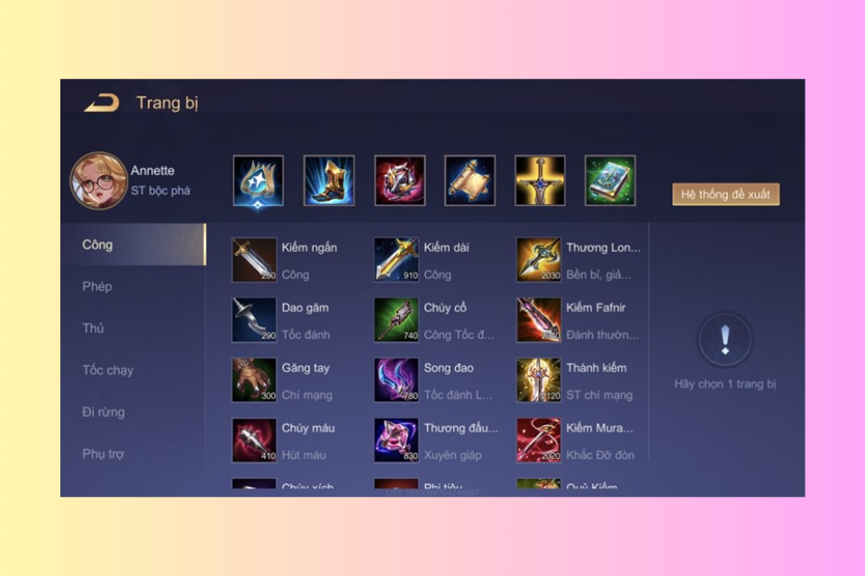 Cách lên đồ cho Annette