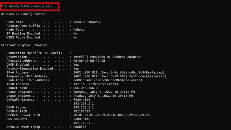 Sử dụng ipconfig để làm mới, reset địa chỉ IP cho máy tính (2)
