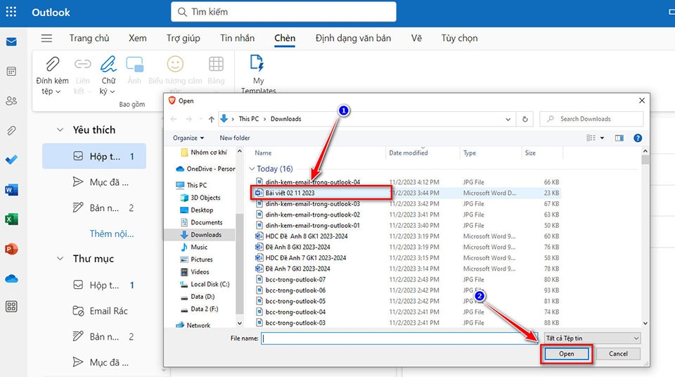 Cách đính kèm email trong Outlook - Ảnh 04