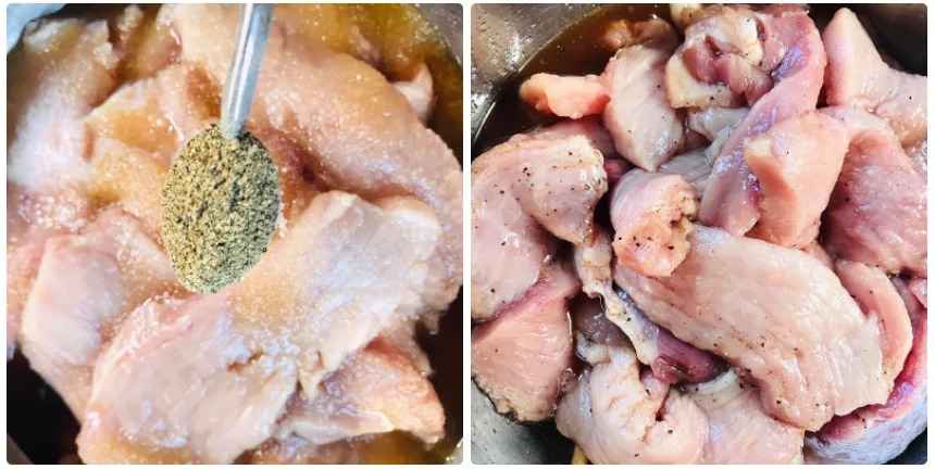 Bắt đầu cách làm chà bông bằng ướp thịt