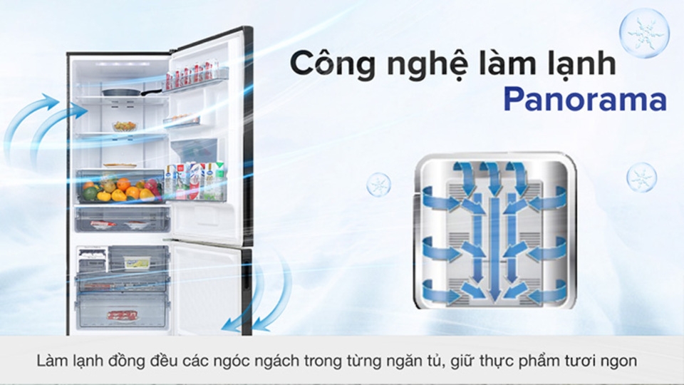 Lan tỏa hơi lạnh đều tới từng bộ phận của tủ lạnh
