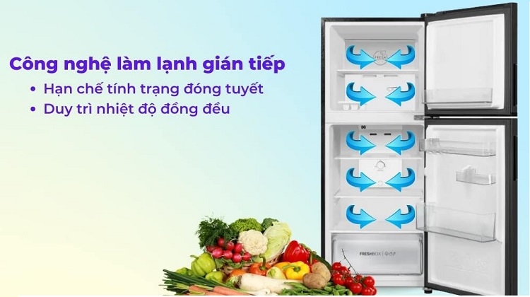 Tủ lạnh gián tiếp không đóng tuyết, duy trì nhiệt độ đồng đều