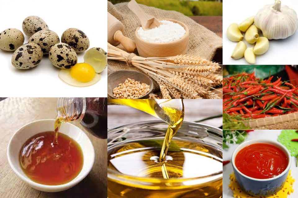Nguyên liệu làm trứng cút chiên nước mắm