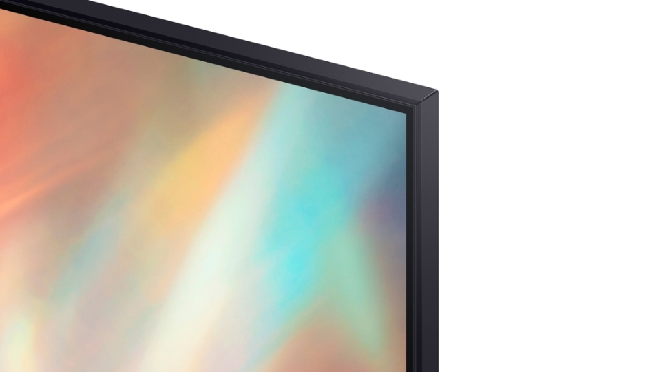 Samsung Smart Tivi 4K UHD 55 inch UA55AU7700 được hãng thiết kế với cạnh viền màn hình mỏng tinh tế