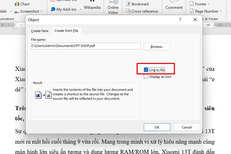 Hướng dẫn cách chèn file PDF vào Word (hình 6)