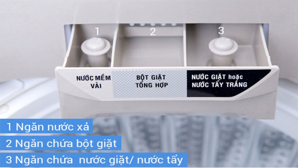 Cho nhầm nước xả vào ngăn chứa bột giặt
