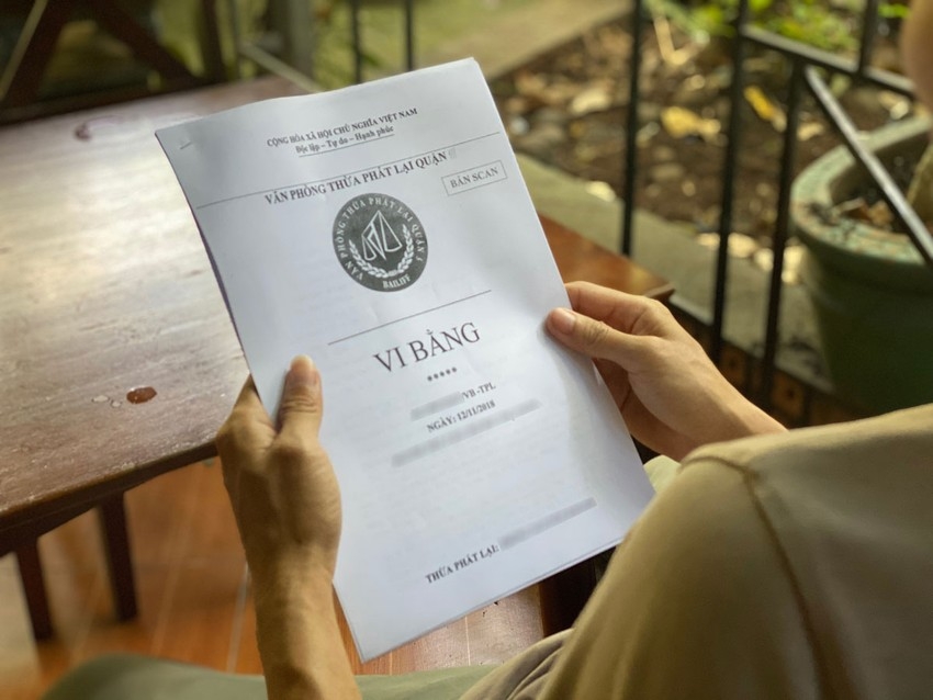 Bước 2: Lập vi bằng