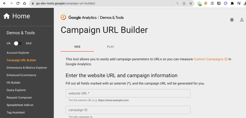 Bước 2. Sử dụng công cụ tạo UTM